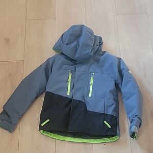 Kids Blue and Black Jacket with Green Accents